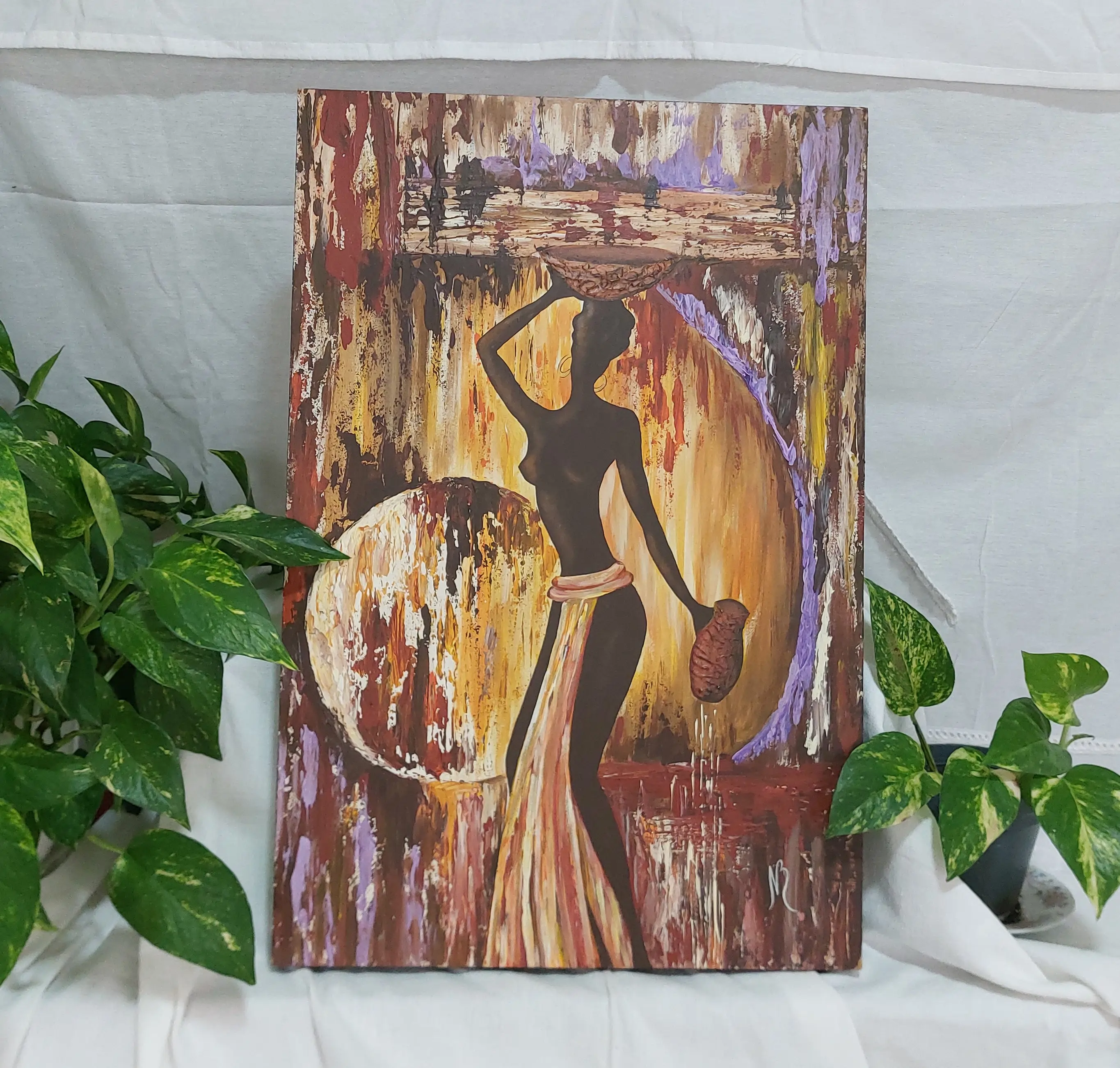 Cuadro negra con cacharros